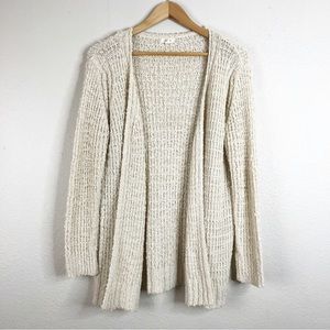 🌿 Debut Off White Cream Fuzzy Popcorn Cardigan Sweater